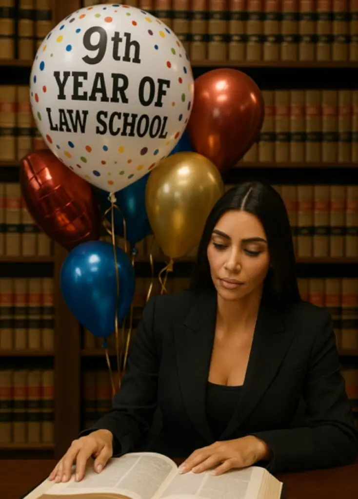 Kim Kardashian celebrating 9th year of law school